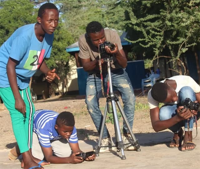 Young participants gathered in Kakuma Refugee Camp.